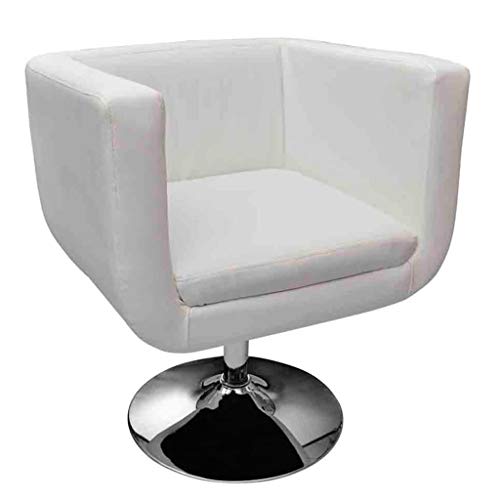 vidaXL Sillón Salón Bar Giratorio Moderno Cuero Artificial Blanco Silla Hogar