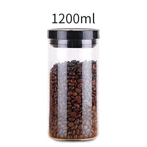 Vidrio sellado tarros de la cocina de almacenaje transparente frasco Contenedores for Jam miel Snacks pasta de caramelo de la galleta de café Arroz Azúcar Harina de nueces (Size : 1200ML)