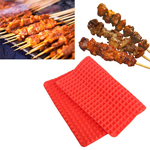 Viesap Tapete De Silicona Para Hornear Baking Mat Grande Antiadherente 40.5 X 29 Cm, Con Cepillo De Aceite De Silicona, Molde Para Hacer Galletas PequeñAs,Rojo Estera Para Parrilla.