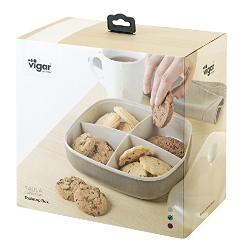 Vigar Taula Caja para Té y Galletas Plástico Gris 20.4x20.4x11 cm