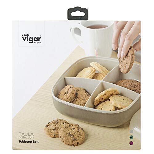 Vigar Taula Caja para Té y Galletas Plástico Gris 20.4x20.4x11 cm