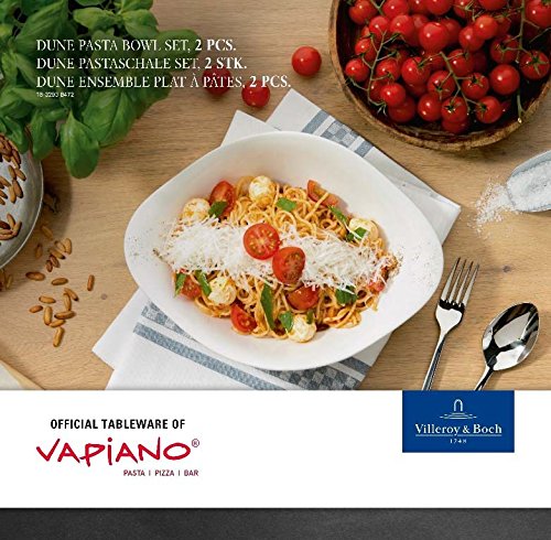 Villeroy & Boch Dune Vapiano Set de Cuencos para Pasta, Porcelana Premium, Blanco, 2-tlg