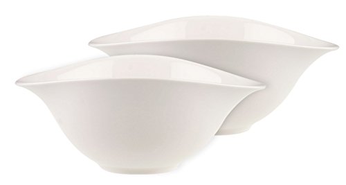 Villeroy & Boch Dune Vapiano Set de Ensaladeras, Porcelana Premium, Blanco, 2 piezas