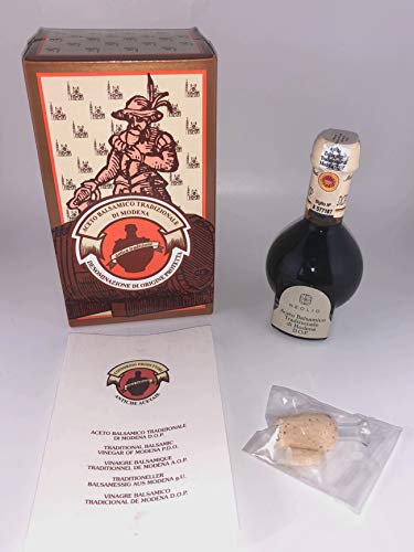 Vinagre Balsámico Tradicional de Modena envejecido mínimo 12 años contenido 100ml + tapón dosador