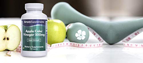 Vinagre de manzana 500 mg - ¡Bote para 2 meses! - Apto para veganos - 120 Cápsulas - SimplySupplements