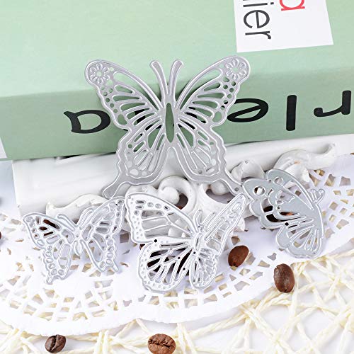 VINFUTUR 4pcs Troqueles Scrapbooking Mariposa Troqueles Corte Metal Plantillas Troquelado Cutting Dies para Álbum Recortes DIY Manualidad Tarjeta Papel Regalo