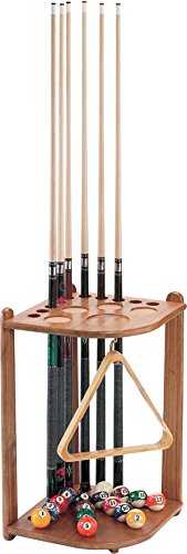 VIPER Esquina de Madera Suelo de Billar/Pool Cue Rack, 10 Tacos de Billar, Acabado en Roble