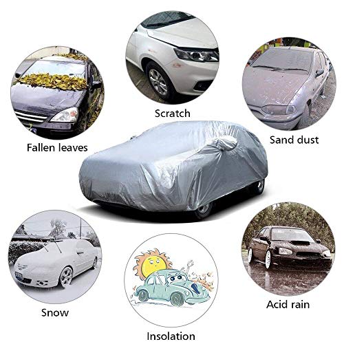 VISLONE Funda para Coche, Cubierta para Coche Impermeable a Prueba de Polvo Anti-UV Protector Solar Protección al Calor Anti-arañazos Sedán Tamaño Completo (4.7 * 1.8 * 1.5m)