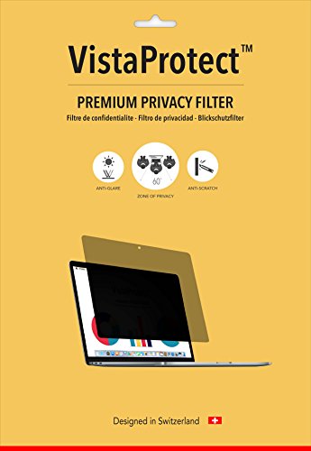 VistaProtect - Filtro de Privacidad Premium, Fácil de Quitar y Volver a Colocar en su Lugar. para Apple MacBook Pro 13 (Fin de 2016-2018) & MacBook Air (2019)