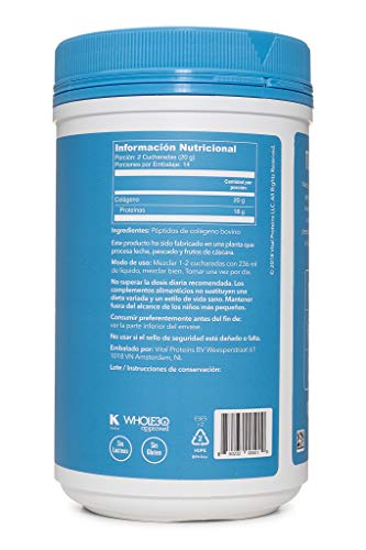 Vital Proteins Colageno en Polvo Collagen Peptides Criados en Pastos - Colágeno Hidrolizado Sin Sabor Ideal para Dietas Paleo, Cetogénica, Whole30 – Sin Glúten… (284g)