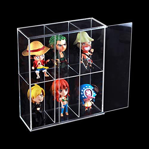 Vitrina acrílica transparente montada con puerta corredera, expositor de juguetes antipolvo, caja de protección de pantalla para minifiguras Funko Mini Pop – 19,5 x 7 x 23 cm