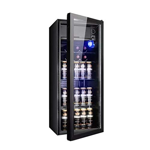 Vitrina de bebidas Bebidas refrigerador y Cooler - 38dB, 161L, beber Frigorífico con puerta de vidrio for refrescos, cerveza o vino - Centro de bebidas pequeña, vino tinto Gabinete Nevera Inicio Ice B