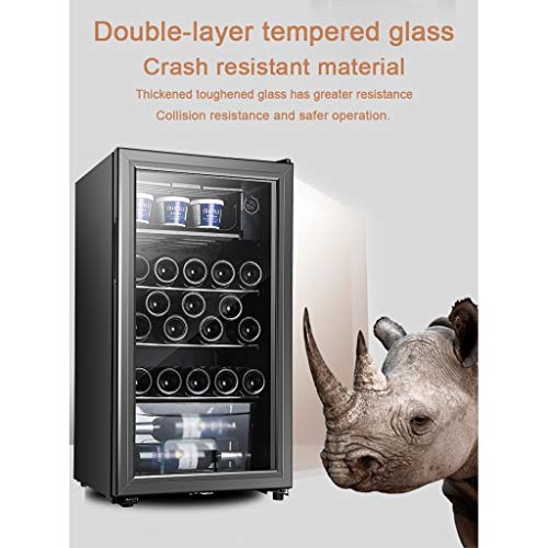 Vitrina de bebidas Bodega - Bebidas refrigerador y refrigerador de 135L LED azul Light- Bebidas Refrigeraton Frigorífico con puerta de cristal y de bloqueo - puede refrigerador de la cerveza, el vino,