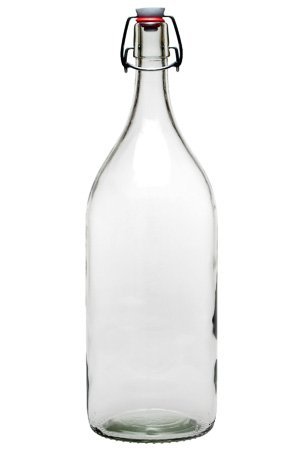 Viva Haushaltswaren - Botella de Cristal (con Cierre, 2 L, rellenable, Incluye Embudo de 12 cm de diámetro)