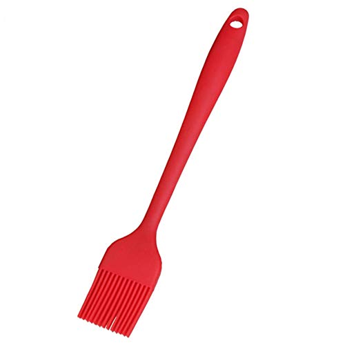 Vlook Cepillo para Barbacoa 5 Piezas, 20 cm, con Cabezal de Silicona y Mango Largo, Resistente al Calor, Apto para lavavajillas, para Asar a la Parrilla en la Cocina, Rojo