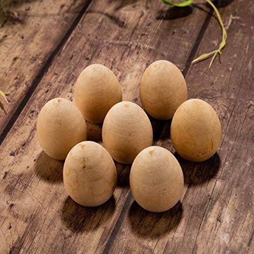 VOANZO 10 Piezas Huevos de simulación de imitación de Madera Colorear Lindo Huevos de Pascua Pintados Decoraciones de Bricolaje Regalos para Navidad Favores de Fiesta en casa de Pascua