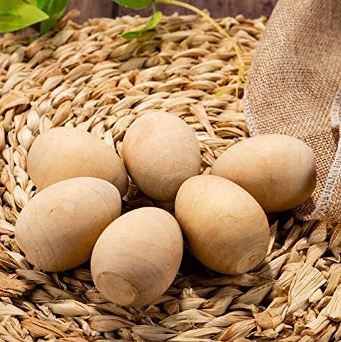 VOANZO 10 Piezas Huevos de simulación de imitación de Madera Colorear Lindo Huevos de Pascua Pintados Decoraciones de Bricolaje Regalos para Navidad Favores de Fiesta en casa de Pascua