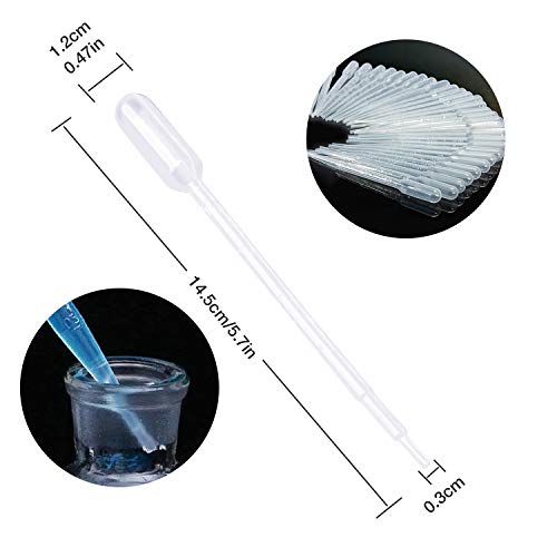 Vockvic Pipeta de Transferencia Plástico 100 Piezas, 1ml Desechables Pipeta Cuentagotas Pipetas Graduadas para Mezcla de Pinturas Acrílicas, Laboratorio, Aceites Esenciales, Manualidades