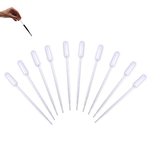 Vockvic Pipeta de Transferencia Plástico 100 Piezas, 1ml Desechables Pipeta Cuentagotas Pipetas Graduadas para Mezcla de Pinturas Acrílicas, Laboratorio, Aceites Esenciales, Manualidades