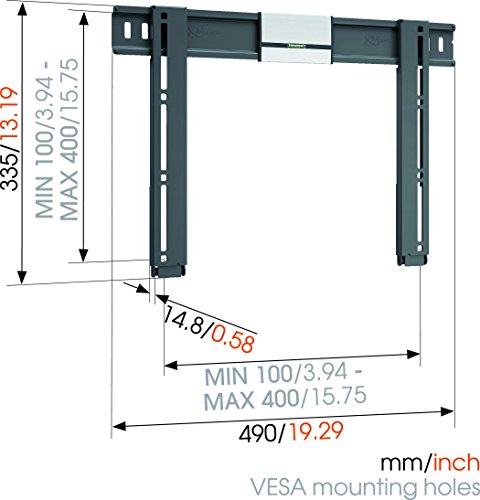 Vogel's Thin 405, Soporte de Pared para TV 26-55 Pulgadas, Fijo, Máx 25 kg y con Sistema VESA máx. 400x400