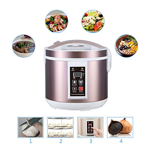 Vogvigo 5L Negro Fermentador de Ajo Control Automático Inteligente Fabricante de Ajos Fabricante de Alimentos Saludables Múltiples Clavo de Ajo de Cocina de DIY