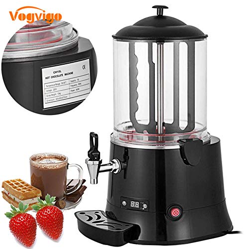 Vogvigo Máquina de Chocolate Caliente Comercial Dispensador de Bebidas de Chocolate de 400 vatios Máquina para Hacer Chocolate Caliente y dispensador de Bebidas con Leche (10L)