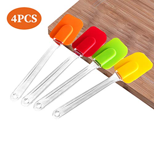 Vokmon 4 Pcs Espatula Silicona Cocina Utensilios de Silicona Flexible Resistentes al Calor Cocina Gadget y Herramientas para Hornear, Utensilios para Cocina y Horneado