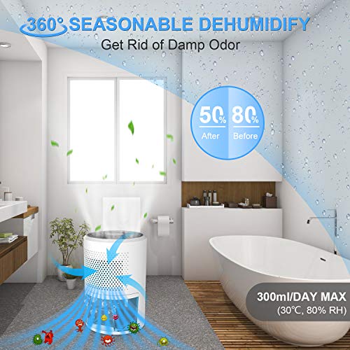 vonivi Deshumidificador Eléctrico portátil, Dehumidifier Deshumidificador Eléctrico de 1000 ml LED Silencioso 7 Colores Absorbente de Humedad Portátil Bbaño Dormitorio Oficina