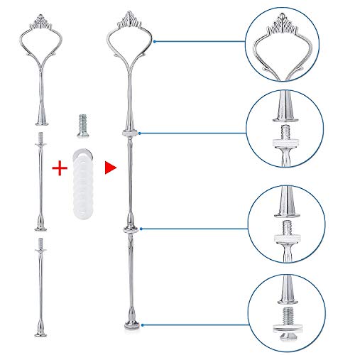 Vordas Juego de 8 Soportes para Platos de Tarta, 2 o 3 Niveles, Cake Stands y Casetas Manija Cake Plate Holder Display (Platos No Incluidos)