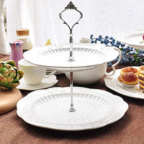 Vordas Juego de 8 Soportes para Platos de Tarta, 2 o 3 Niveles, Cake Stands y Casetas Manija Cake Plate Holder Display (Platos No Incluidos)