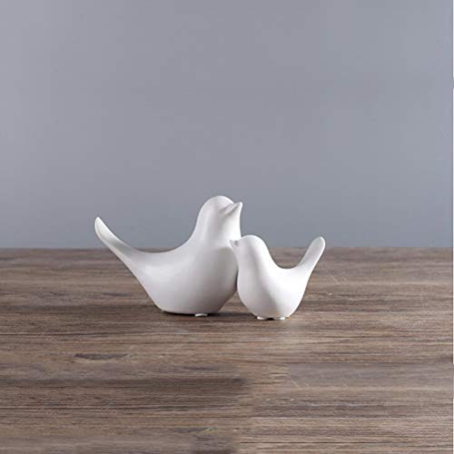 Vosarea 4 pcs Modelo casa Bar Adorno de Mesa decoración Nordic de cerámica de la Paz Aves Paloma Estatua Figura