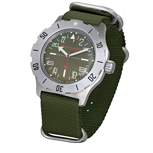 Vostok K-35 350645 Komandirskie 2431.01 - Reloj mecánico de pulsera, 24 h