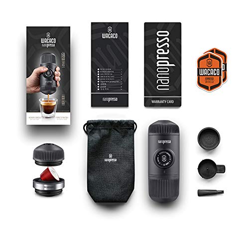 wacaco Nanopresso NS Adapter Venta de Paquetes Cafetera Espresso Portátil, Cafetera de Viaje Manual, Compatible con Café Molido y Cápsulas Originales Nespresso, Máquina de Café Portátil para Acampar