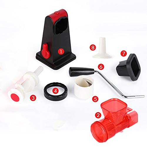 Wadwo Home Hand Rock Muchas características Máquina de Alimentos Carne Grinder Cut Dish Instrumento Herramienta de Cocina Enema Machine 2 Blade 1 Enema Tube -by Virtpers (Color : Black Plus Red)