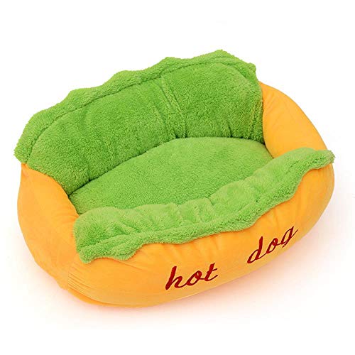 wakerda Creativo salchicha de Hot Dog caseta Cama Animal doméstico para Gato O Perro de pequeño tamaño extraíble y lavable 1 pcs