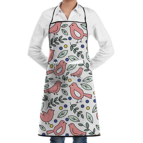 wallxxj Cooking Apron Spankys Art Party Birds Printing Babero Profesional Delantal De Cocina Delantales De Chef Suave Día De La Madre Unisex Divertido