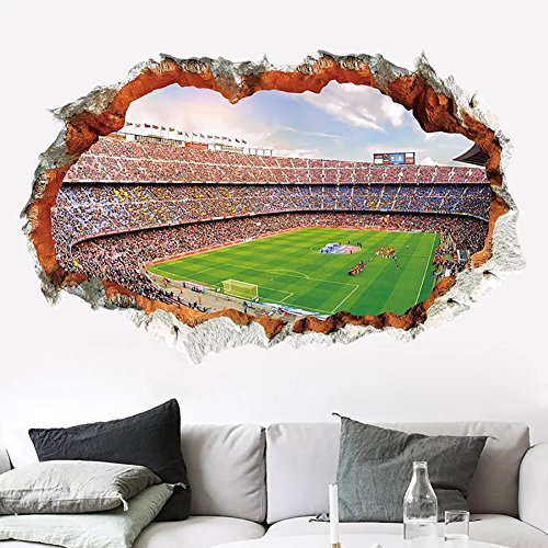 WandSticker4U - Adhesivo 3D para pared, 60 x 90 cm, diseño de fútbol y arena I