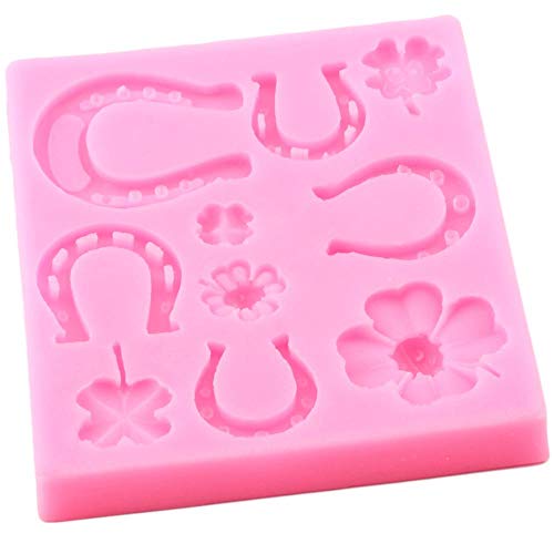 WANGY 3D Horse Shoe Moldes de Silicona Clover Ladybug Fondant Moldes DIY Party Cake Decorating Tools Polymer Clay Candy Chocolate Moulds