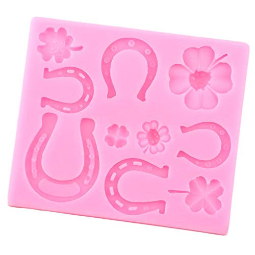 WANGY 3D Horse Shoe Moldes de Silicona Clover Ladybug Fondant Moldes DIY Party Cake Decorating Tools Polymer Clay Candy Chocolate Moulds