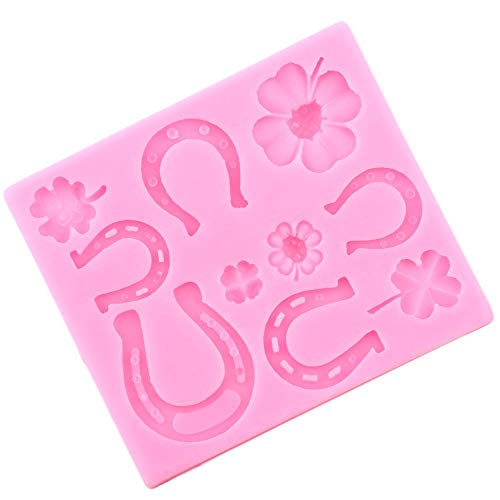 WANGY 3D Horse Shoe Moldes de Silicona Clover Ladybug Fondant Moldes DIY Party Cake Decorating Tools Polymer Clay Candy Chocolate Moulds