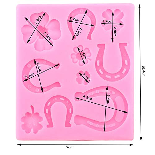 WANGY 3D Horse Shoe Moldes de Silicona Clover Ladybug Fondant Moldes DIY Party Cake Decorating Tools Polymer Clay Candy Chocolate Moulds