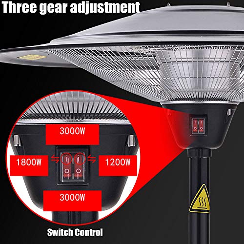 WANGZI Eléctrico Terraza Calentador, 3000W Calentador Infrarrojo, Calefactor De Exterior Eléctrico per Interior Y Exterior