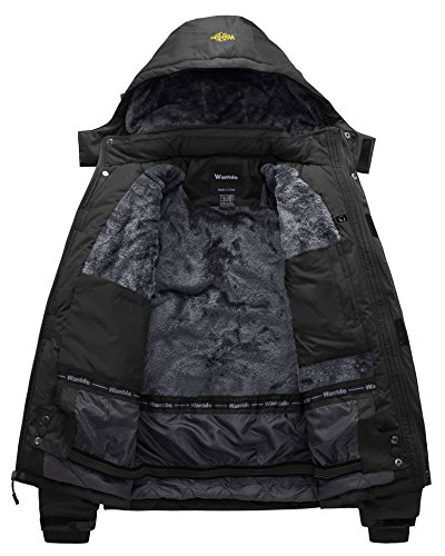 Wantdo Cazadora Esquí Invierno Calefacción Nieve Hombres Negro Large