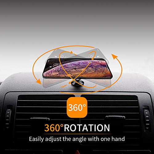 Warxin Soporte Magnético Movil Coche, Mini Móvil Coche Iman para Salpicadero 360° Rotación Universal Soporte Teléfono Magnético Sostenedor para iPhone Samsung Móviles Dispositivo GPS