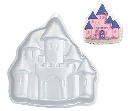 wdyjmall 11 pulgadas/28 cm aluminio en forma de castillo 3d Cake Mold Baking Molde lata para tartas para boda cumpleaños aniversario año nuevo de Navidad Fiesta – Castillo