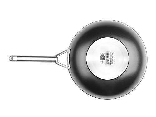 WECOOK Ecosteel Wok alum. Forjado ECO STEEL 28CM, Acero Inoxidable, Negro