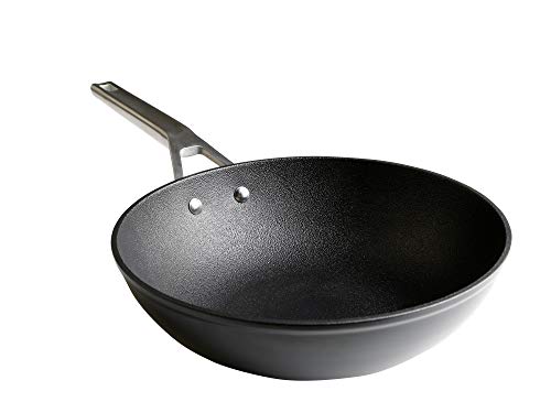 WECOOK Ecosteel Wok alum. Forjado ECO STEEL 28CM, Acero Inoxidable, Negro