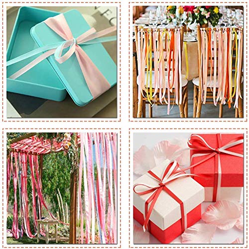 Weddecor 25m Listón Satinado Doble Cara Rollo - Carrete de Tela de Poliéster para Costura, Artes y Manualidades, Lazos, Vestidos, Regalo Envoltura - Decoración para Boda, Cumpleaños, Ropa