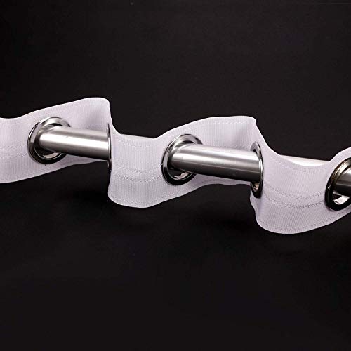 WedDecor Blanco Cortina Metal Ojal Plata Anillos Cabecera Cinta para 40mm Polo en Cortinas, Cortinas, Persianas, Bricolaje Windows y Puerta Decoración Accesorios, 1 Metro