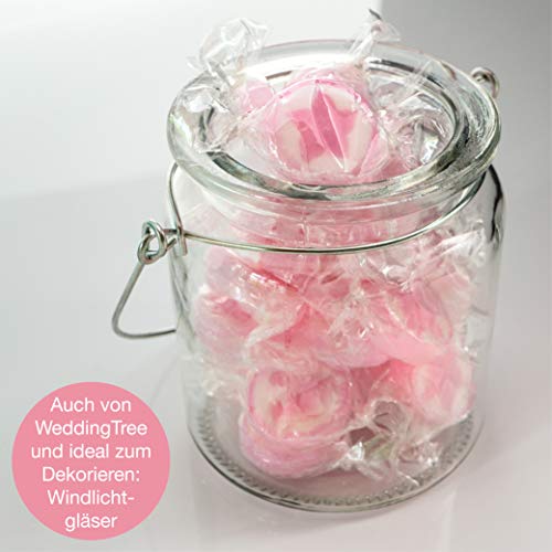 WeddingTree Caramelos Estelar Rosa para Wedding - 500g Caramelos Boda - Dulces en Forma de Estelar Mensaje para decoración de Mesa, para Bautizo, Wedding Favours de Boda, Día de la Madre o Comunión